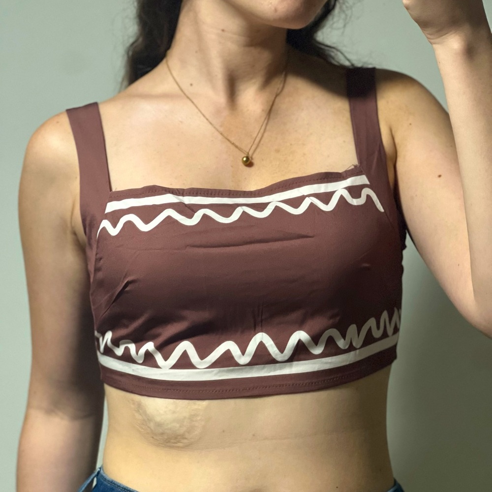 NEW (NEVER USED) Chocolate Crop Top | Runs small | Sizes: Medium & Large